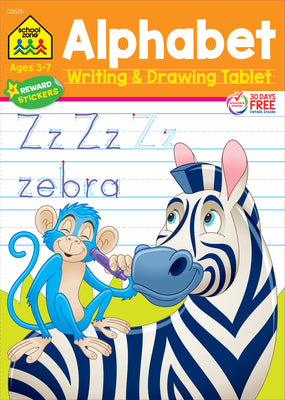 Cover Image for School Zone Alphabet Writing & Drawing Tablet Workbook -- School Zone, Paperback