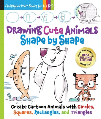 Cover Image for Drawing Cute Animals Shape by Shape: Learn to Draw Over 100 Adorable Animals Step by Step -- Christopher Hart, Paperback