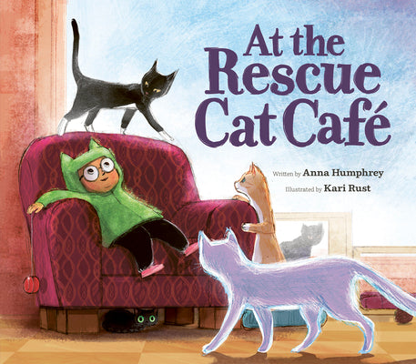 Cover Image for At the Rescue Cat Café -- Anna Humphrey, Hardcover