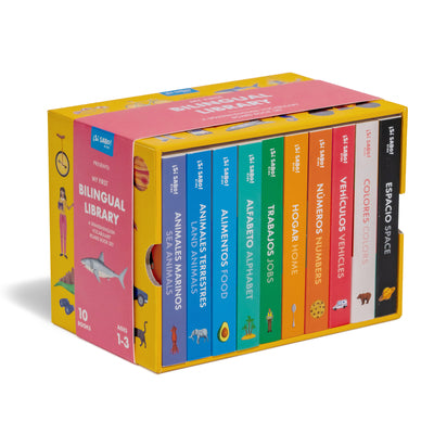 My First Bilingual Library: A Spanish-English Vocabulary Board Book Set of Colors, Numbers, Animals, Abcs, and More -- Mike Alfaro, Board Books