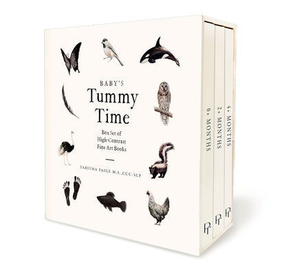 Cover Image for Baby's Tummy Time Book Box Set: A 3-Book Box Set of High-Contrast Art for Visual Stimulation at Tummy Time -- Tabitha Paige, Hardcover