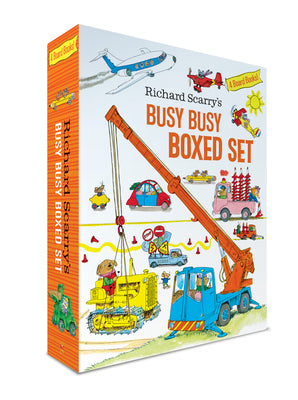 Cover Image for Richard Scarry's Busy Busy Boxed Set: Busy Busy Airport; Busy Busy Cars and Trucks; Busy Busy Construction Site; Busy Busy Farm -- Richard Scarry, Hardcover