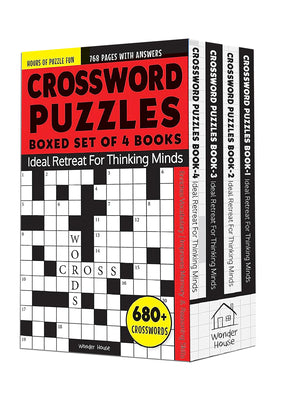 Cover Image for Crossword Puzzles Boxed Set: 4 Books, 680+ Engaging Crossword Puzzles -- Wonder House Books, Other