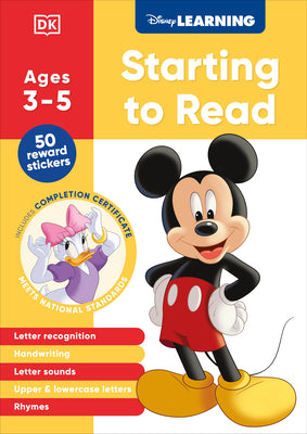 Cover Image for Disney Learning Starting to Read (Ages 3-5): Preschool English Handwriting, Alphabet Workbook for Kids, Curriculum-Based -- DK, Paperback