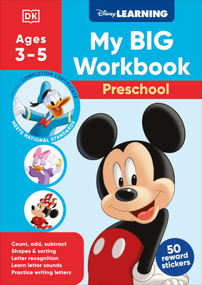 Cover Image for Disney Learning Big Workbook Preschool: Math & English Workbook for Kids Aged 3-5, Curriculum-Based -- DK, Paperback
