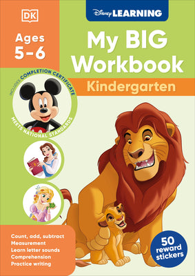 Cover Image for Disney Learning Big Workbook Kindergarten: Math & English Workbook for Kids Aged 5-6, Curriculum-Based -- DK, Paperback