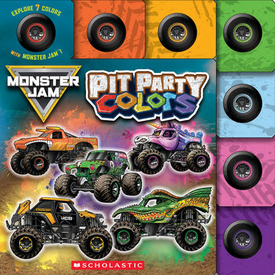 Cover Image for Pit Party Colors (Monster Jam Interactive Board Book with Tabs) -- Marisa Aveling, Board Books